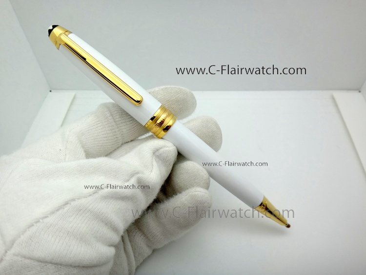 Copy Mont Blanc Meisterstuck Tribute Ballpoint Pen White and Gol